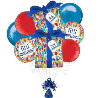 Painterly Dots Cumpleaños Foil Balloon Bouquet